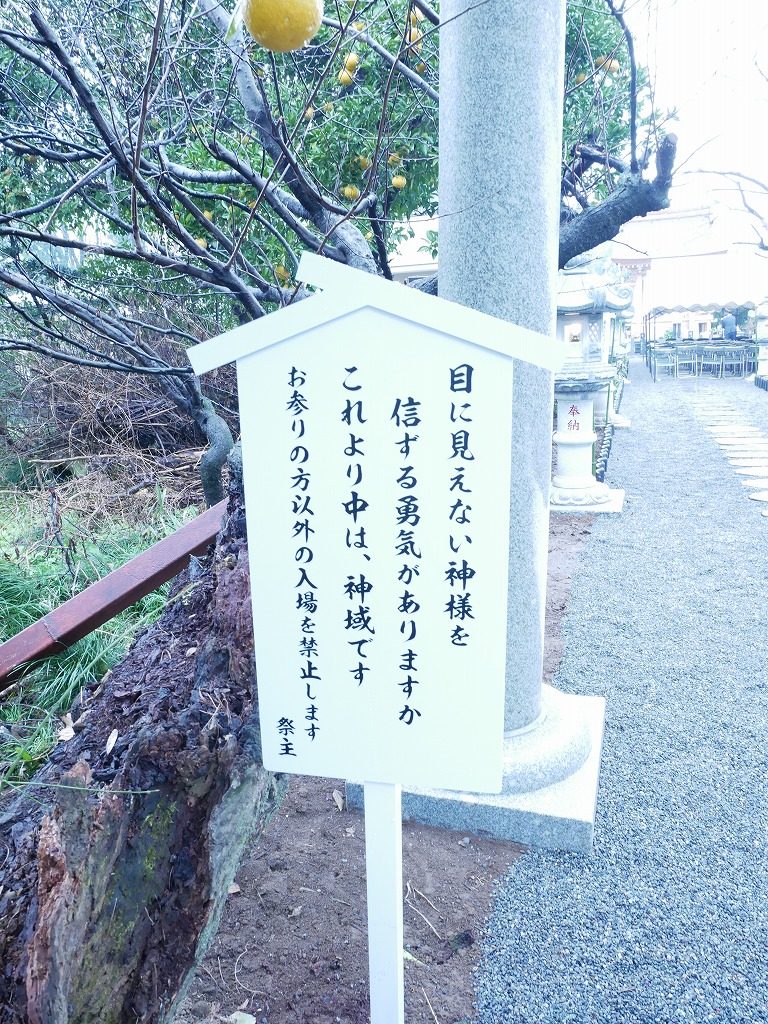 蓮田東照宮　表参道鳥居付近の立て札